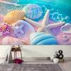 2D Printed Pastel Seashell Beach Studio Backdrop for Photography
