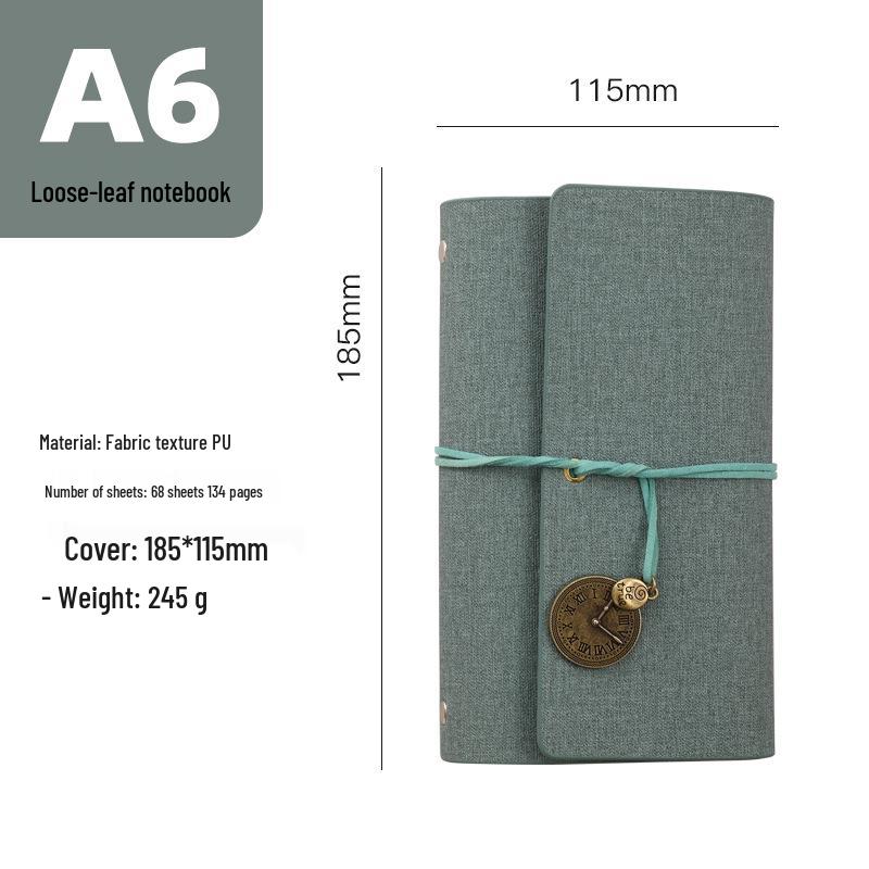 In-stock Retro Custom-Bound Three-Fold A6 Student Notebook with Logo Customization