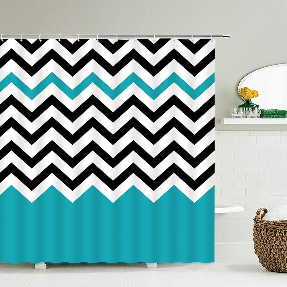 Cortina de Banho com Padrão Geométrico Impermeável Cortinas de Chuveiro Simplicidade Moderna Impressão 3D Cortina de Banheiro Tela de Banho Decoração para Casa