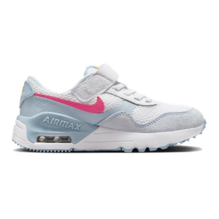 Nike Air Max SYSTM PS White Pinksicle Kids Sneakers Blue-Tint Light-Armory-Blue DQ0285-113