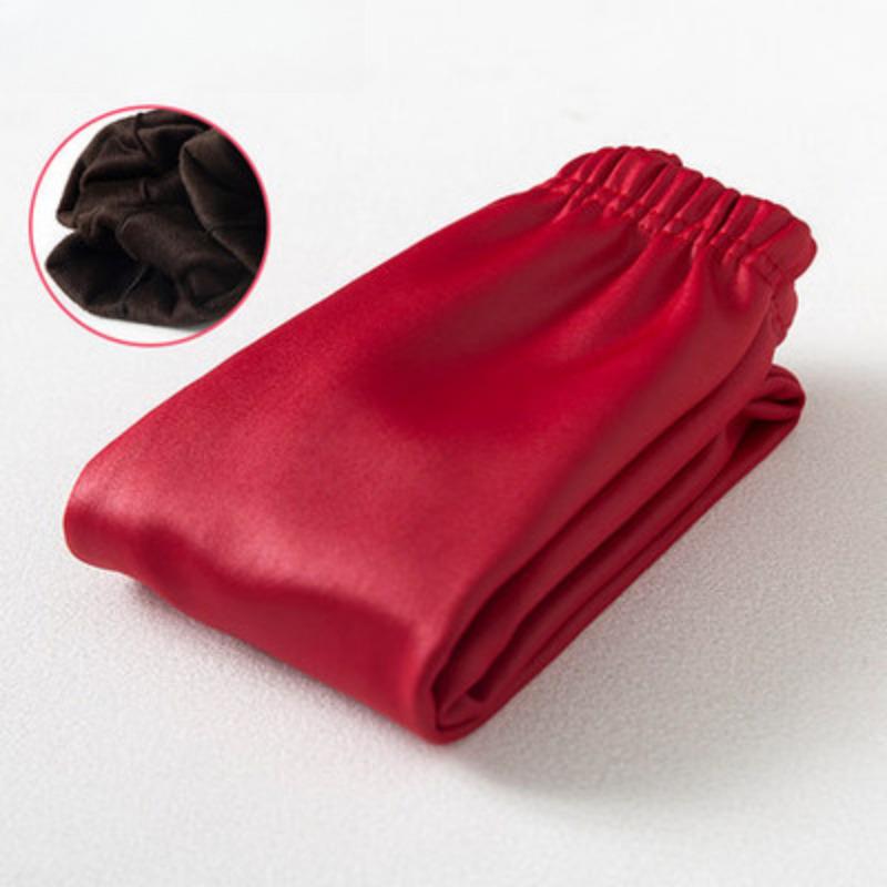 Autumn Winter Girls Leather Pants Thick Velvet PU Leather Children's Leggings Kids Pencil Pants Infant Warm Trousers EMA