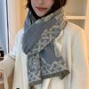 Cute bear gray scarf women's winter warm versatile imitation cashmere high-end scarf student thickened shawl