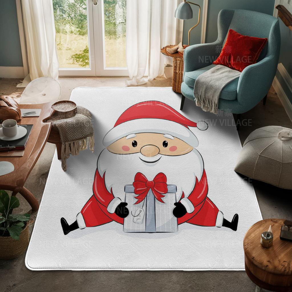 House Entrance Carpet Home Door Mat Living Room Bath Foot Bathroom Non-slip Water Absorption Rugs Bath Merry Christmas Winter