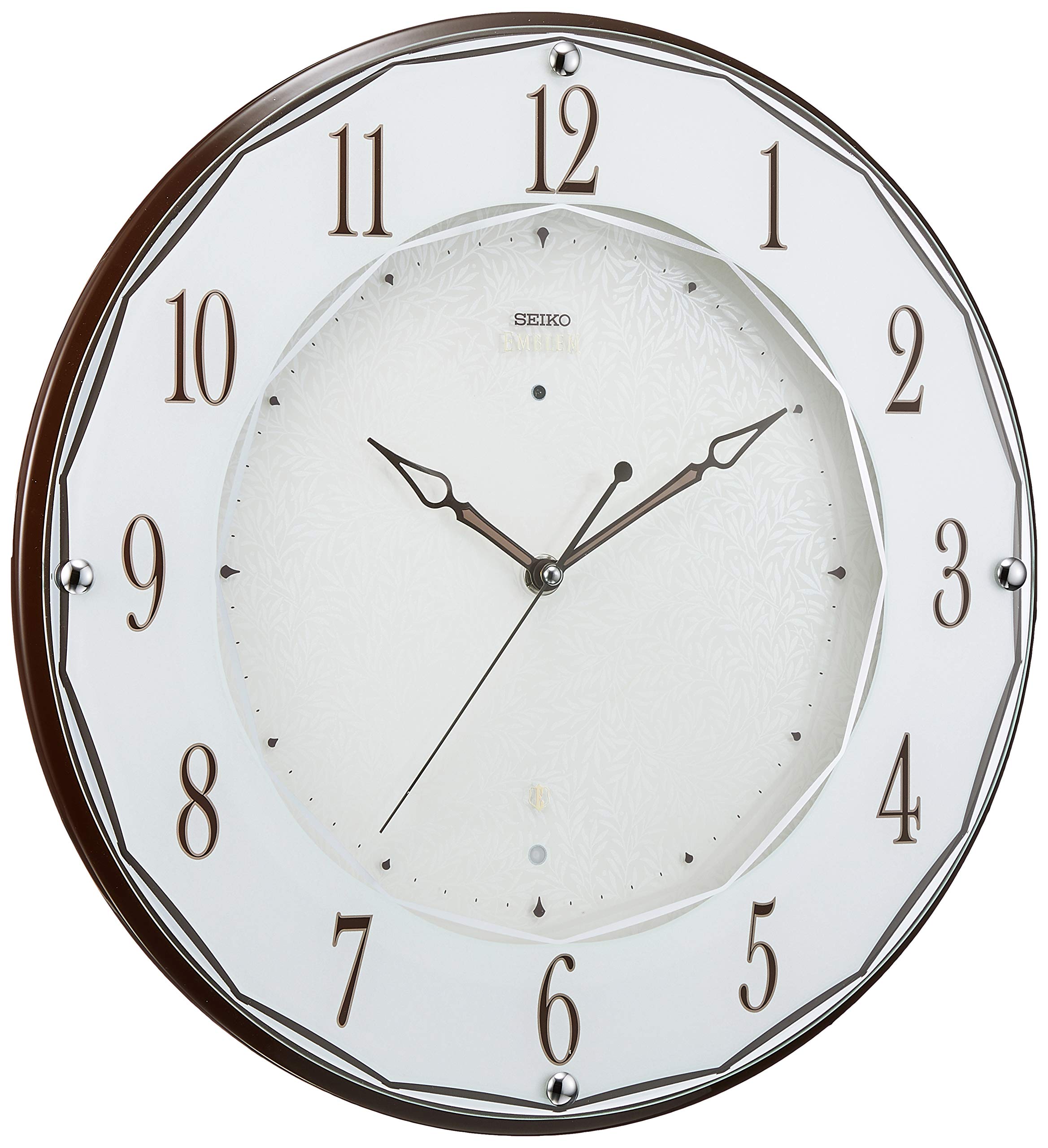 

Seiko Clock Wall Dark Diameter 320 x 45 Radio SEIKO EMBLEM HS524B Clock, Brown, mm, Controlled, Analog,