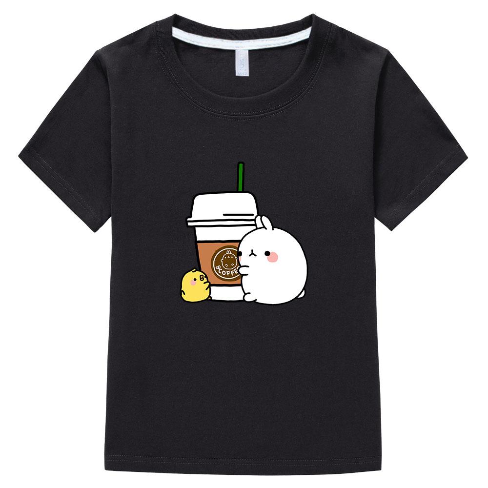 Kinderkleidung Molang und Piupiu T-Shirt Kinder Niedliche Kaninchen T-Shirts Mädchen Jungen Kleidung Baumwolle Sommer Kawaii Oberteil