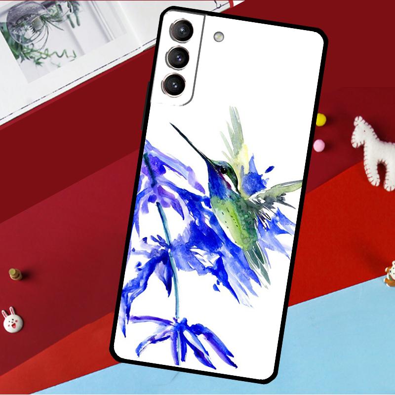 Hummingbird and Flowers Funda For Samsung Galaxy S26 S25 S24 S21 S22 S20 Ultra S9 S10 Plus S23 FE S25 FE Phone Case
