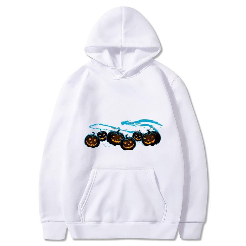 2025 Autumn/Winter Halloween Pumpkin Personalized Printed Hoodie Men's Fashion Warm Sweatshirt Casual Street Wear Warm Hoodie