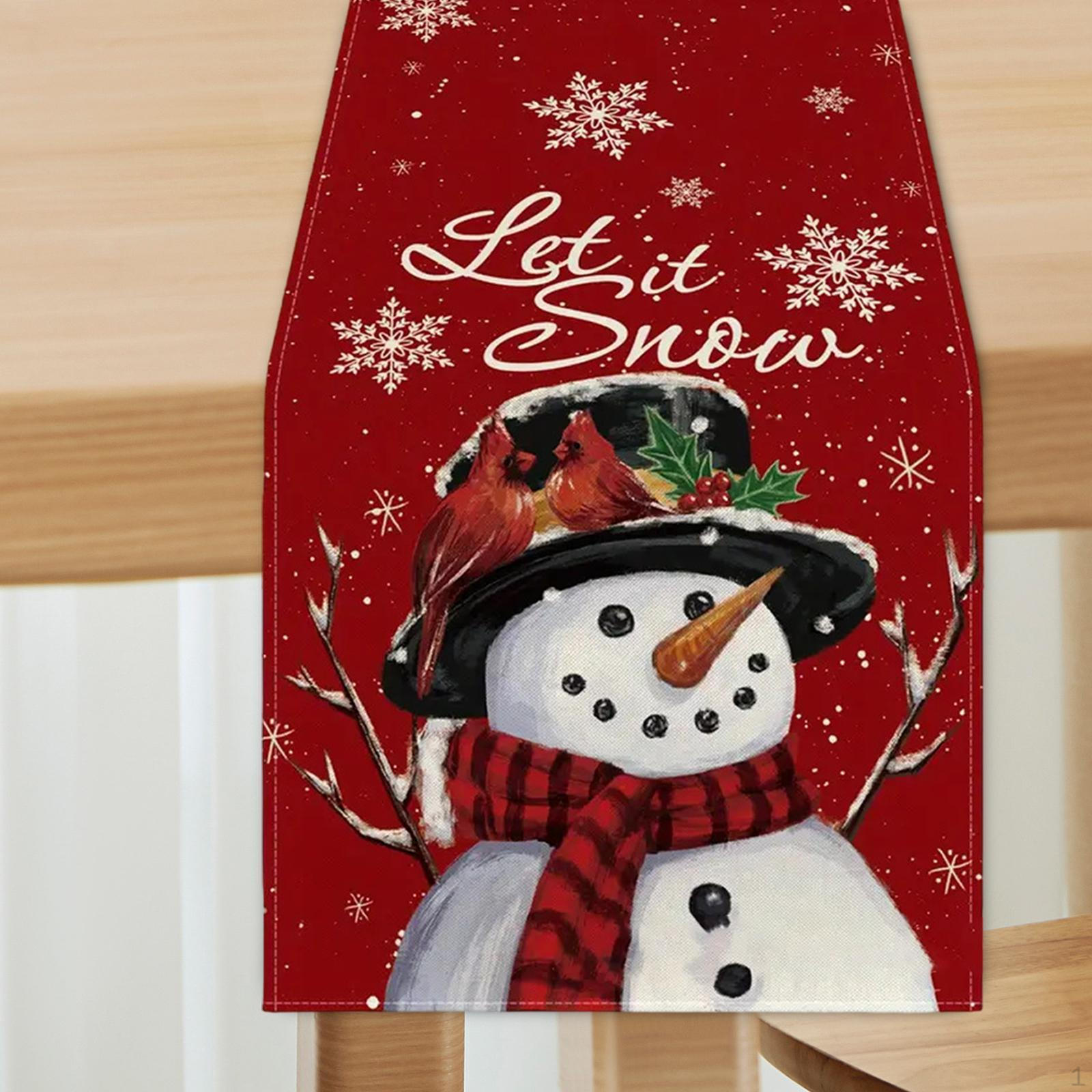 

Рождественская дорожка для стола со снежинками, скатерть «Let It Snow», модная, 12x71 дюйм, для кухни/столовой красный