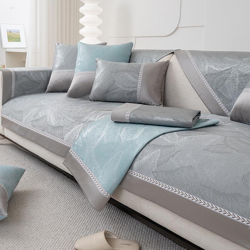 Summer Ice Silk Sofa Cushion Summer Mat Non-Slip Cushion Simple Modern Summer Light Luxury Sofa Cover