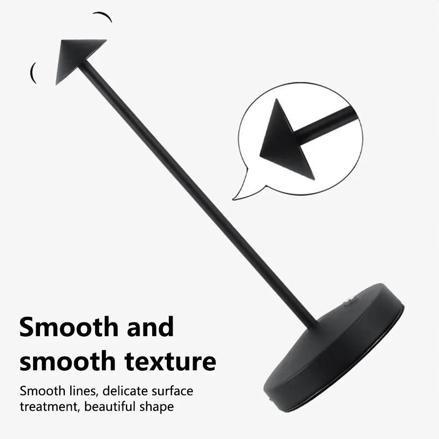 Simple LED Touch Metal Desk Lamp Rechargeable Cordless Table Light 3 Colors Dimmable For Bedroom Restaurant Bar Decor Lighting