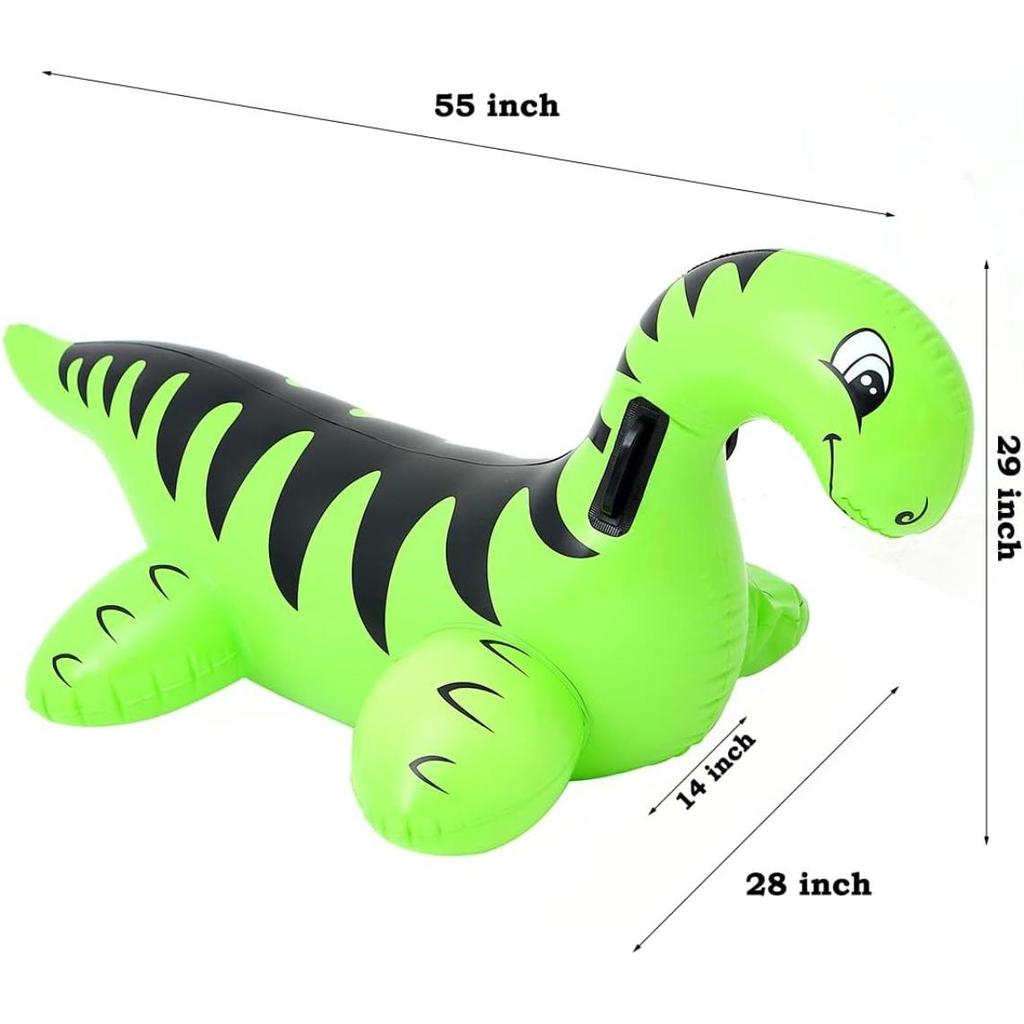 Inflatable Dinosaur Swimming Pool Toys Ride-On Inflatable Swimming Pool Beach Swimmer Summer Water Fun Raft for Kids and Adults