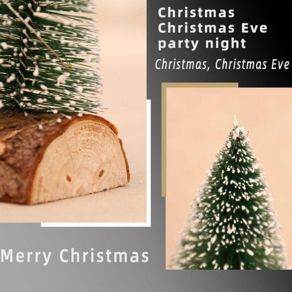 Mini Christmas Tree Ornament With Light Micro Landscape Model Crafts Snow Pine Tree  Kids