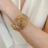 S/Round Shape Irregular Wide Bracelet Wave Opening Retro Hand Ring  Party Decoration