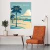 Florida Retro Reise Leinwanddruck Wandkunst Miami Jacksonville Mehrstadt Vintage Poster Set Minimalistische Heimdeko Souvenir Geschenk