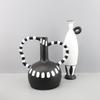Modern Art Black and White Polka Dot Vase, Flower Arrangement, Centerpiece of Dining Table, Resin Crafts, Living Room Decoration