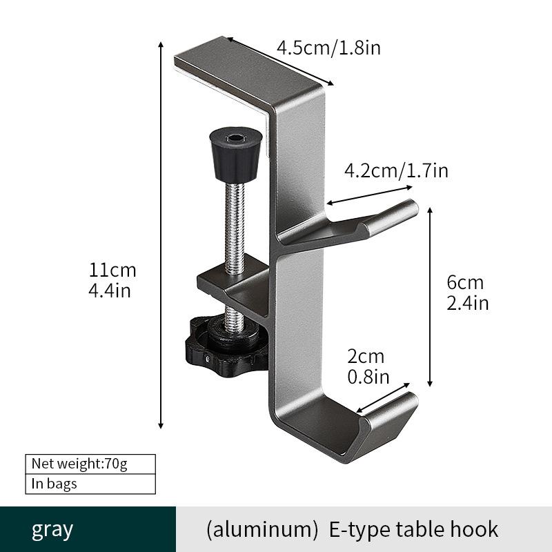 

1 шт. Настольный крючок-зажим – Регулируемый держатель для наушников и сумки с кронштейном для столов толщиной 1–5 см – Вешалка для рюкзака, кошелька, сумки 1pcs серый