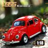 1:Käfer-Modell aus dem Jahr 1955 im Maßstab 1:18, klassisches Retro-Oldtimer-Modell, Druckgusslegierung, Autotür kann geöffnet werden, Ton und Licht, Zurückziehen, Miniaturspielzeug, Kindergeschenk