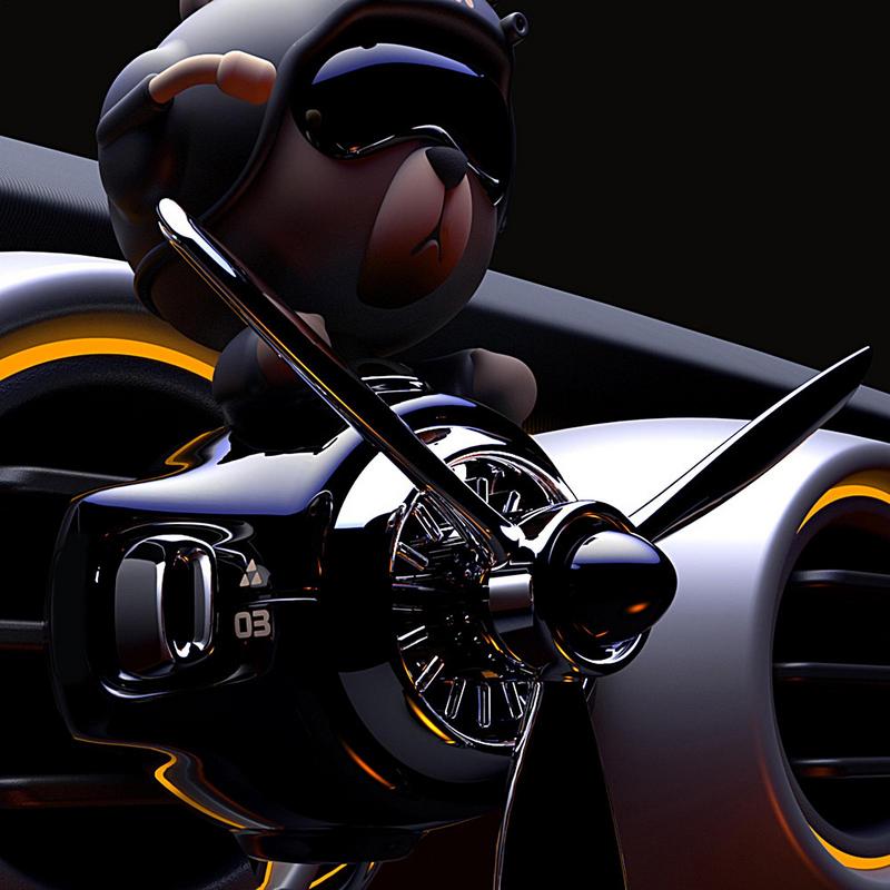 Bear Car Air Freshener Cute Diffuser Rotating Propeller Outlet Vent Fresheners Automotive Air Fresheners Car Accessories