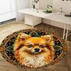 1Pc Animal Dog Circular Print Rug - Home Decoration Carpet For Living Room Bedroom Flooring Computer Chair Area Rug