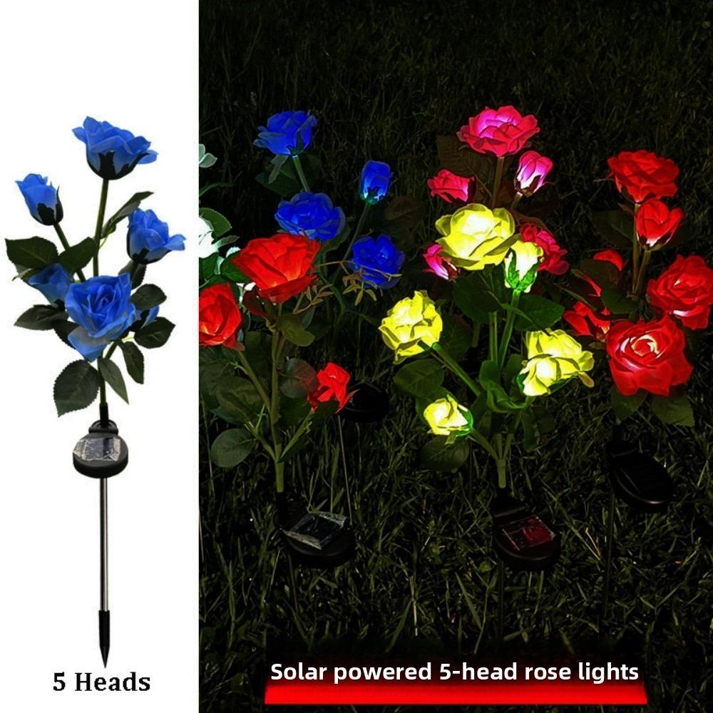 3/5 Heads LED Simulated Solar Lights Waterproof 5 Colors Outdoor Decorative Solar Light Garden Solar Lights