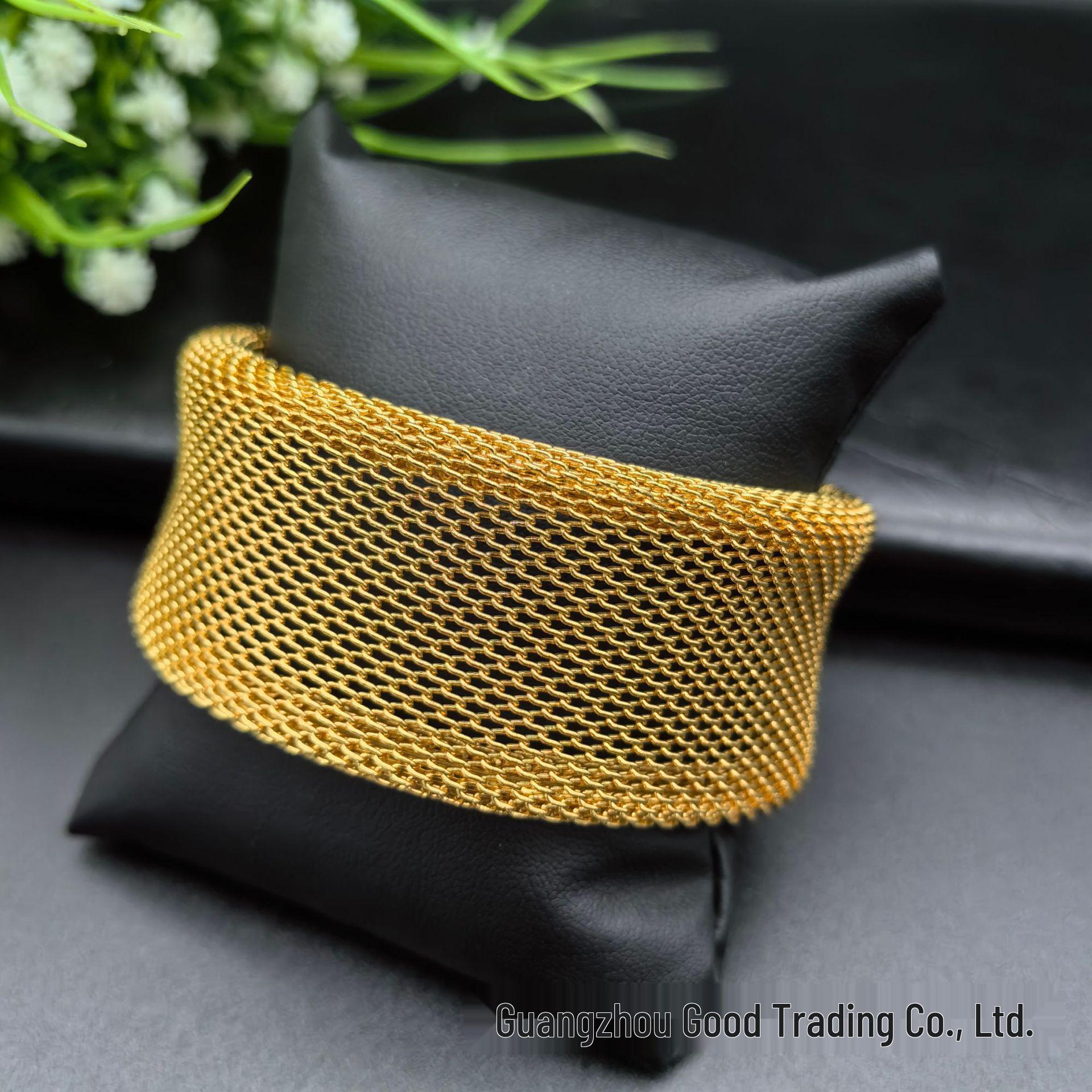 

Этнический свадебный браслет из 24-каратного золота - Индийские и индонезийские украшения для женщин 24K Gold Plated