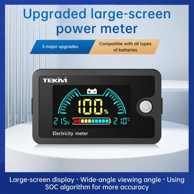 DC 8-100V LCD Digitales Voltmeter Ternäres/Lithium-Eisenphosphat/Blei-Säure-Batteriekapazitätsanzeige mit Temperaturalarm