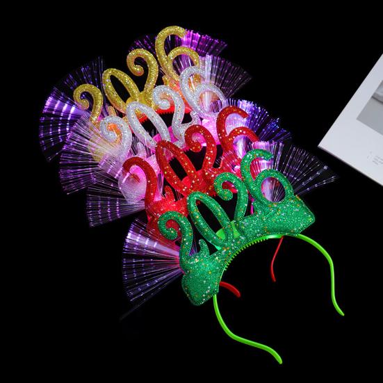 2026 Πρωτοχρονιάτικο Πάρτι Στέκα Λαμπερή LED Φωτιζόμενη Κεφαλοστολή για Χριστούγεννα Παραμονή Πρωτοχρονιάς Εορταστικές Εκδηλώσεις Πάρτι Γιορτή