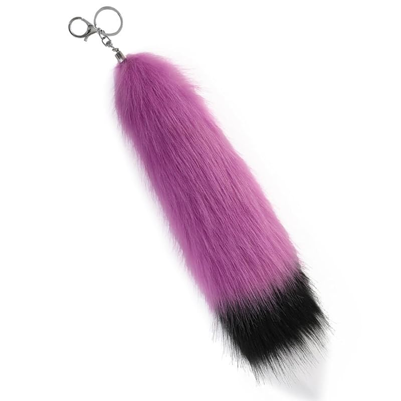

[COZENTA] strap fur tail Fluffy Fluffy key ring fox cosplay disguise accessories 3 colors (purple)