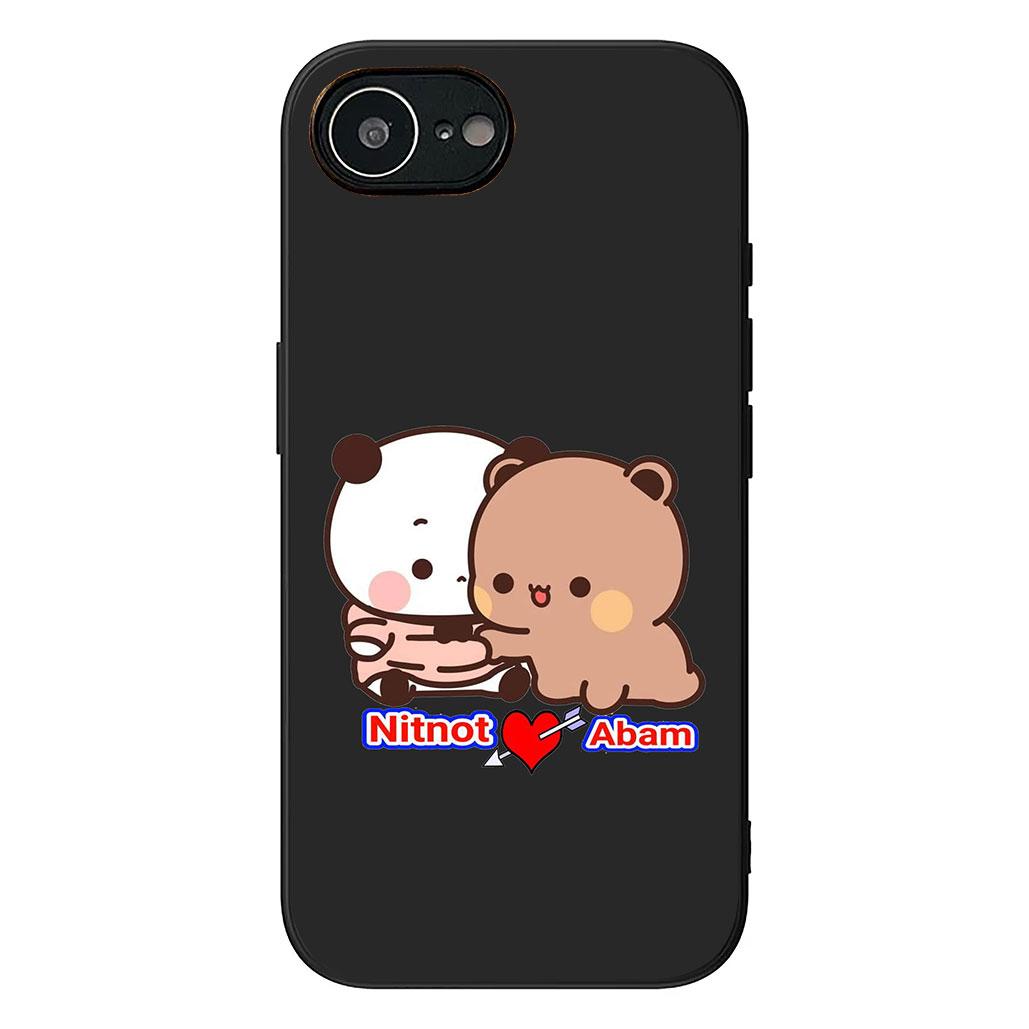 

B-Bubus D-Dudus Cute Panda Bear Phone Case for Apple iPhone 16 17 Air 14 15 Pro Max Plus 16+ 16E 14+ ProMax Protective Cover iPhone 15 Plus