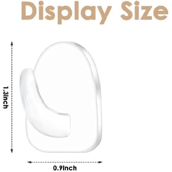 20-Pack Invisible Adhesive Hooks - Heavy Duty Clear Wall Hangers for Bathroom/Kitchen Organization, Damage-Free Removable Hooks for Towels, Utensils