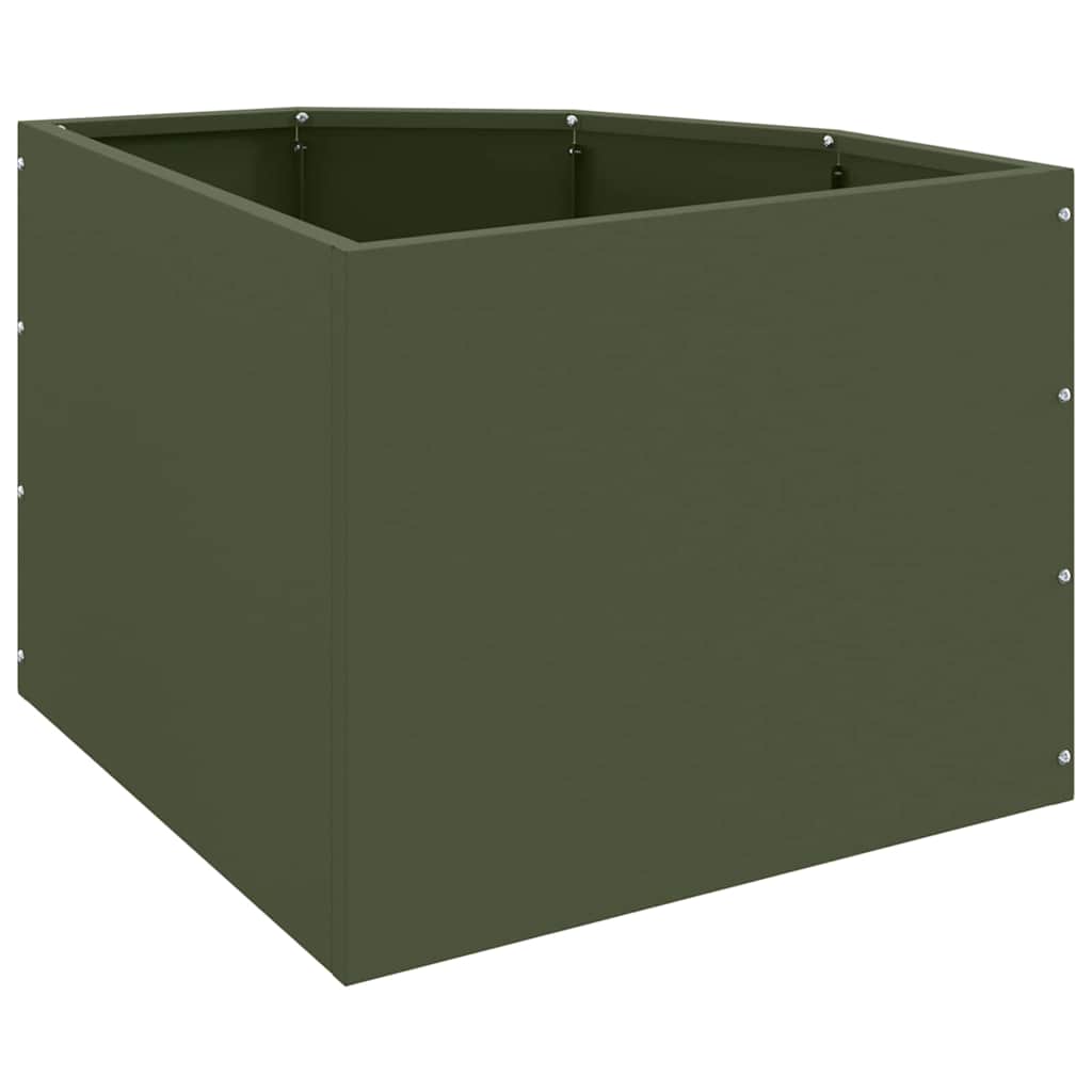 Corner Planter Olive Green 45 x 45 x 35 cm Steel