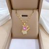 **Lively Women's Necklace: Titanium Steel & Gold-Plated Copper Clavicle Chain**