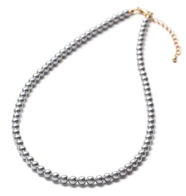 Baby Pearl Necklace Grand Premium Pearl Necklace 5mm 41cm Silver Gray X Gold 3 Year Warranty [VOTRE COUTURE]