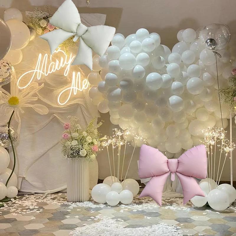 Large Size Matte Bow Aluminum Foil Balloon Christmas Birthday Party Decor Anniversary Baby Shower Photo Prop Children Celebratio