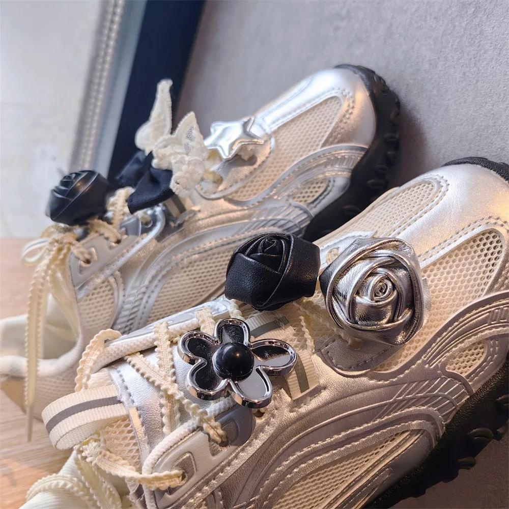 Fashion Shoelaces Charms for Sneakers Decorative Shoe Flower Buckle Y2K Sweet Premium Decorative Shoe Charm Accessories 1PCS