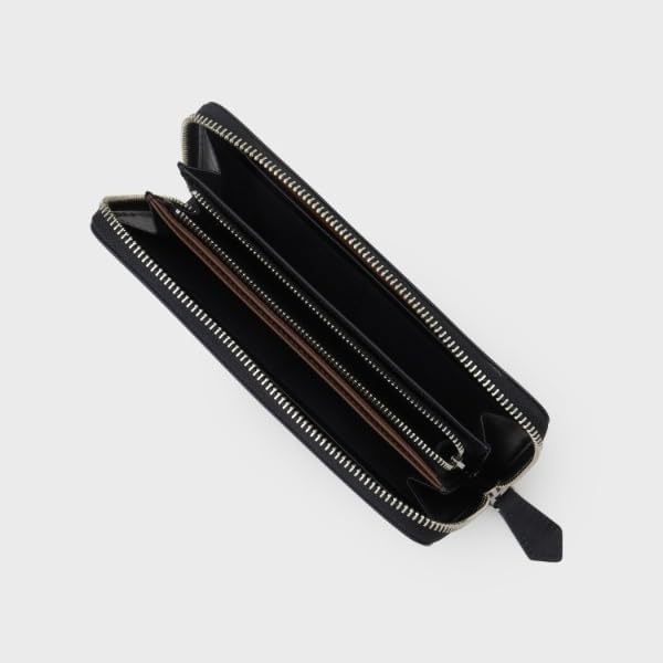 Takeo Kikuchi Ripple Double Stitch 3-Sided Round Wallet, Black (019) 00 (FREE)