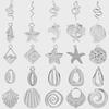 6Pcslot Sea Accessories Shell Conch Snake Pendant Stainless Steel Charms For Jewelry Making Bulk Diy Necklace Earrings Material