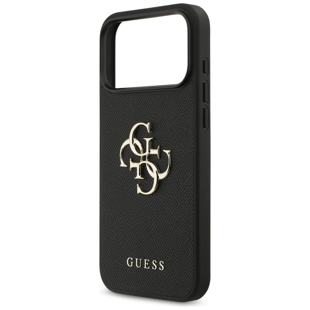 Guess Grained Big 4G & Classic Logo case for iPhone 17 Pro Max black