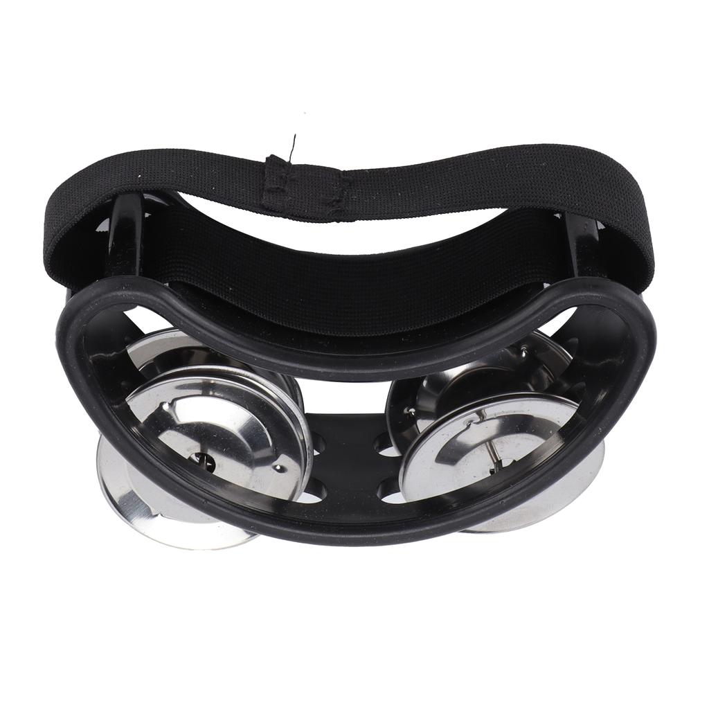Foot Tambourine Shaker Percussion Drum Set Metal Jingle Bell Musical Instrument AccessoriesBlack