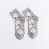 Women's Mid-Calf Socks - Summer Bestseller: Breathable, Sweet, Trendy Japanese Style with Small Flower Design.