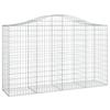 VidaXL Paniers à gabions arqués 5 pcs 200x50x120/140 cm Fer galvanisé, gabion, cage de gabion, panier de mur de gabion, mur 3145664
