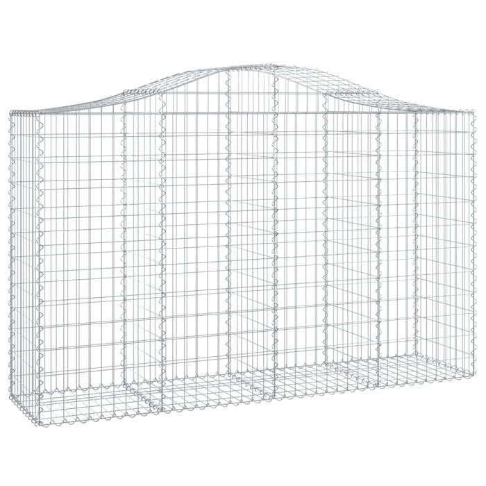 VidaXL Paniers à gabions arqués 5 pcs 200x50x120/140 cm Fer galvanisé, gabion, cage de gabion, panier de mur de gabion, mur 3145664