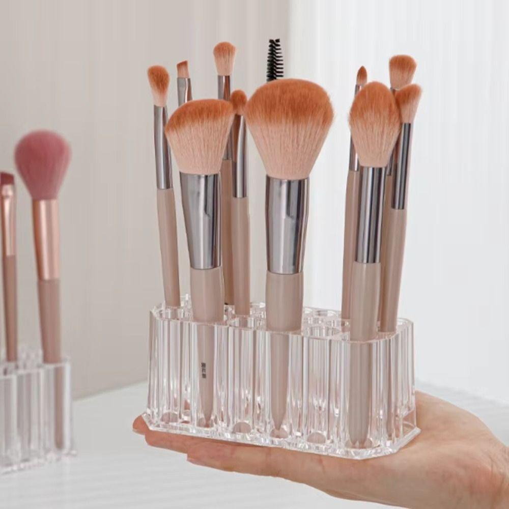 New 26 Holes Makeup Brushes Organizer Transparent Durable Makeup Brushes Holder Acrylic Nail Brushes Organizer For Makeup Vanity