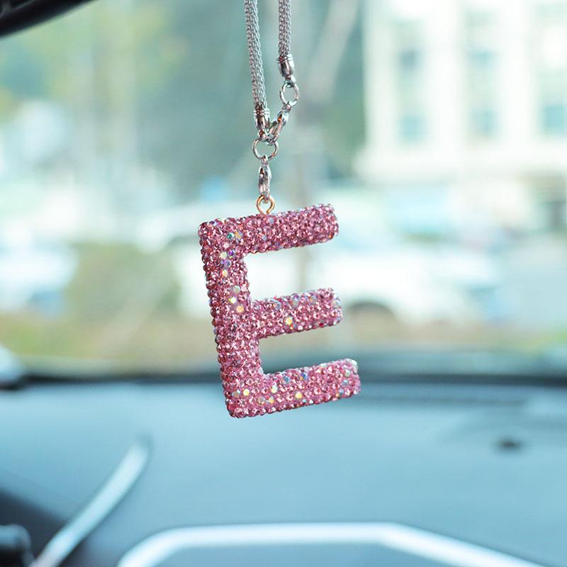 Rhinestone Bow Polymer Clay Rearview Mirror Ornament for Women