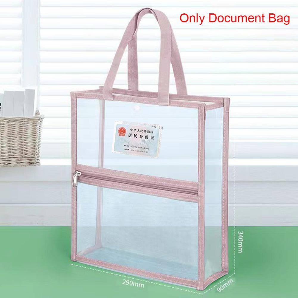 

Водонепроницаемая двухслойная сумка для документов из ПВХ, сумка для хранения учебных материалов для студентов розовый