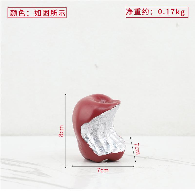 Resin Handicrafts Abstract Apple Sculpture Bitten Apple Simulated Fruit Statue Decorative Figurines Home Decoration Accessories