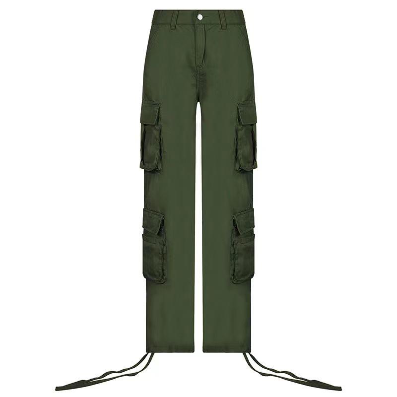 European & American Hip-Hop Style Women's Low Waist Workwear Denim Trousers