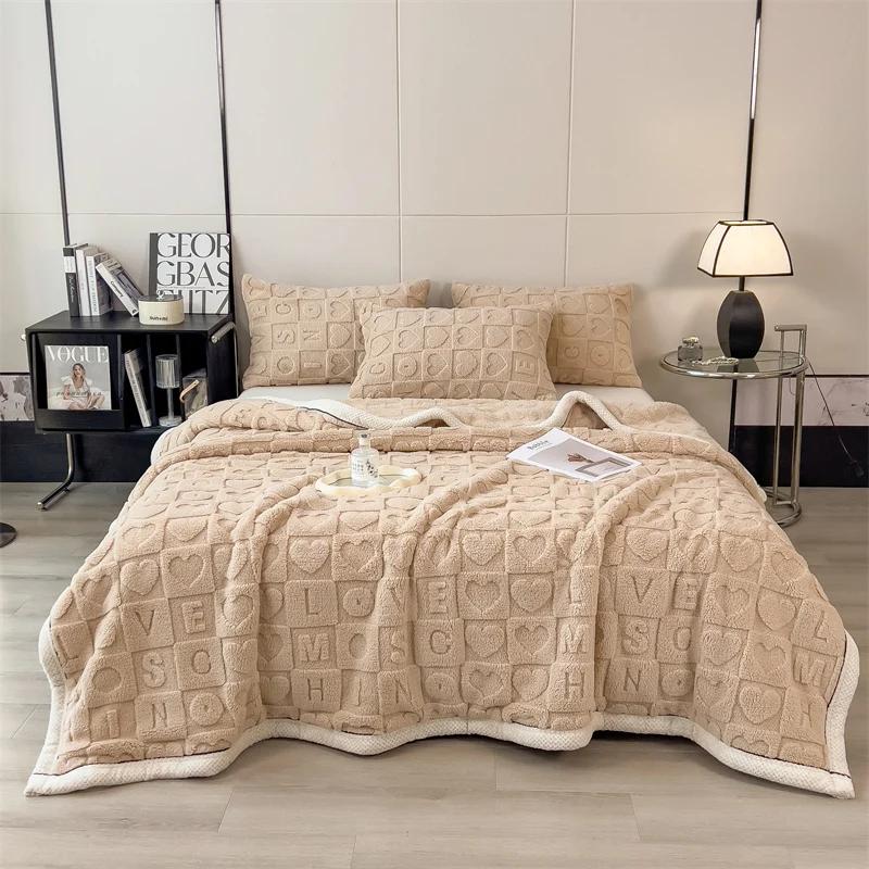 Heart Checkered Blanket Premium Fluffy Plush Blanket for Lover Mom Friends Gifts, Soft Couch Bed Throw Blanket for All Seasons