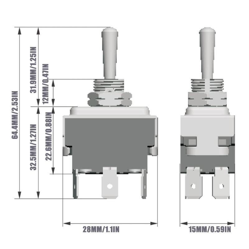 HY29D 3 Way Toggle Switches with 6 Pin Multiple Use PVC 6 Pin Button Switches for Residential Electrical Installations