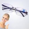 Reading Glasses Women Frameless Square Frame Presbyopia Eyeglasses Ultralight Men's Optical Eyewear Lens Power +100 To +400